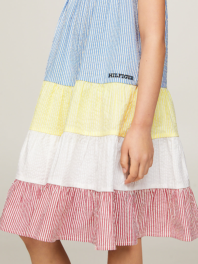 TOMMY HILFIGER NIÑA VESTIDO SEERSUCKER MIXED STRIPE