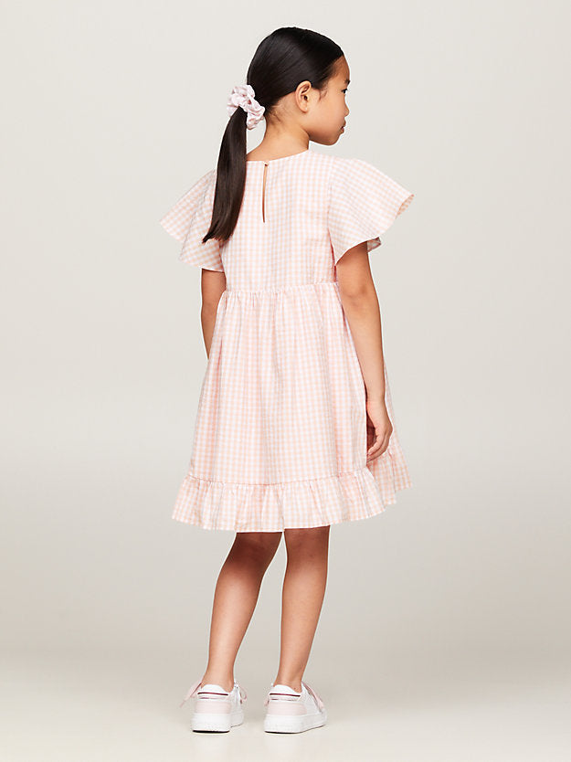 TOMMY HILFIGUER NIÑA VESTIDO GINGHAM WHIMSY PINK CHECK