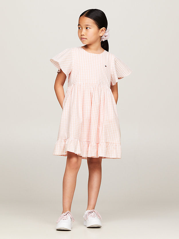 TOMMY HILFIGUER NIÑA VESTIDO GINGHAM WHIMSY PINK CHECK