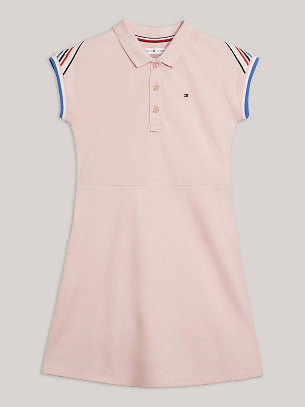 TOMMY HILFIGUER NIÑA VESTIDO SHOULDER STRIPE WHIMSY PINK