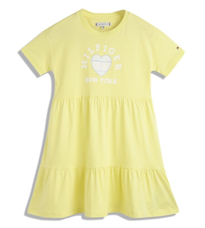 TOMMY HILFIGUER NIÑA VESTIDO HILFIGER HEART TIERED YELLOW TULIP