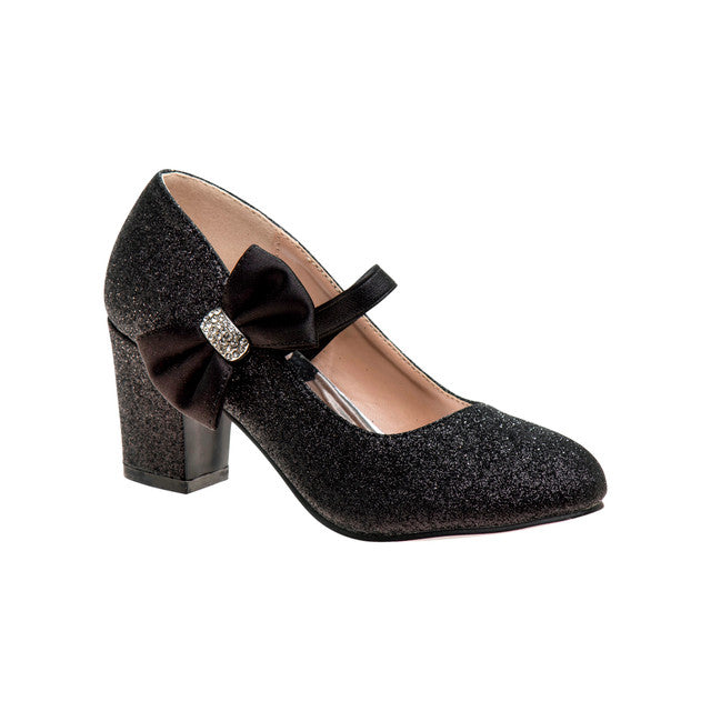 BADGLEY MISCHKA NIÑA SANDALIA BLK GLITTER