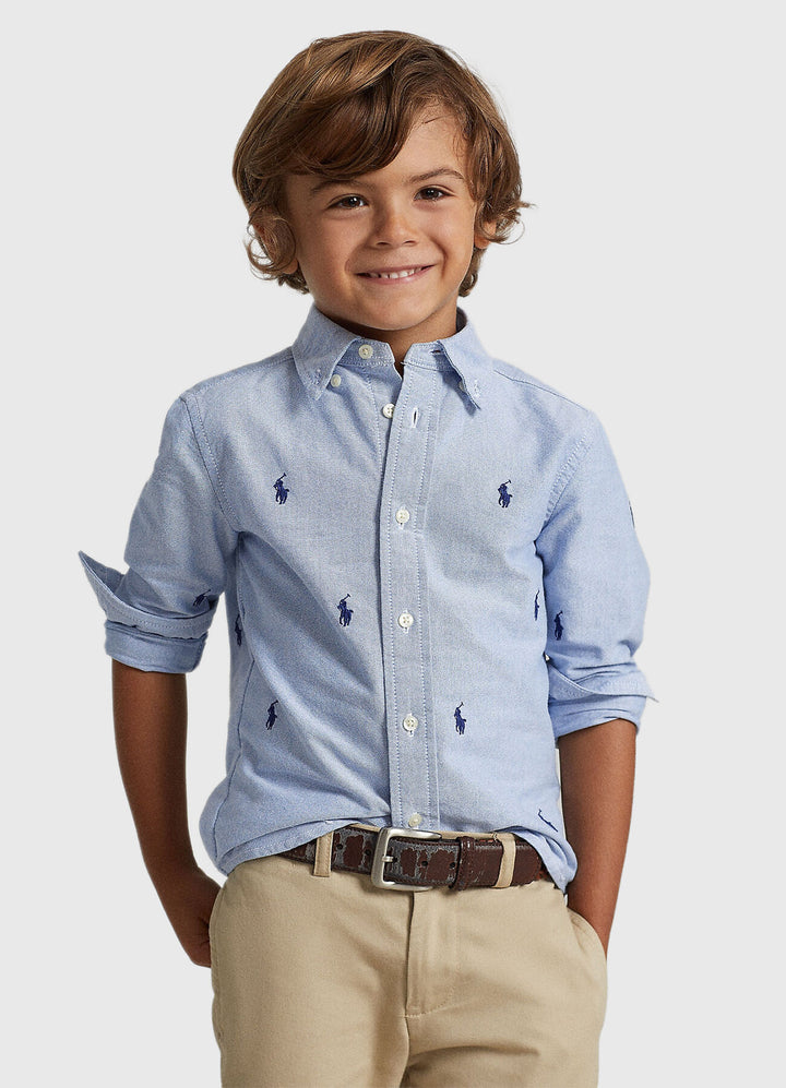 RALPH LAUREN NIÑO CAMISA SPORT BLUE WITH AOE PP