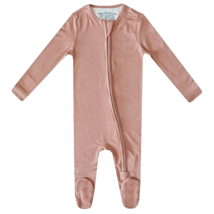 COPPER PEARL BEBE NIÑA PIJAMA PECAN ZIP-UP