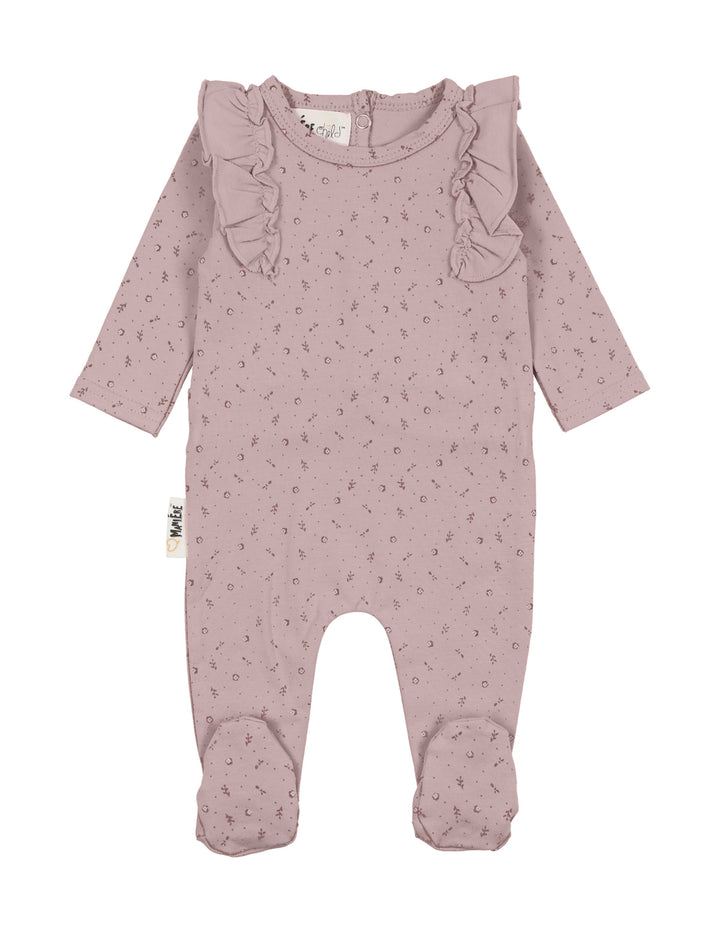 MANIERE BEBE NIÑA PIJAMA PETALS AND POLKADOTS MAUVE