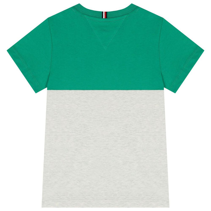 TOMMY HILFIGUER NIÑO TSHIRT ESSENTIAL OLYMPIC GREEN/LIGHT GREY