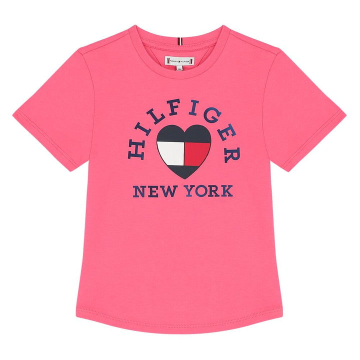 TOMMY HILFIGUER NIÑA TSHIRT VINYL GLAMOUR PINK