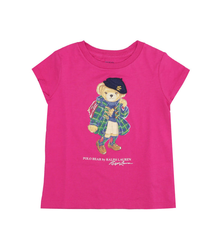 RALPH LAUREN NIÑA TSHIRT BEAR PREPPY PINK