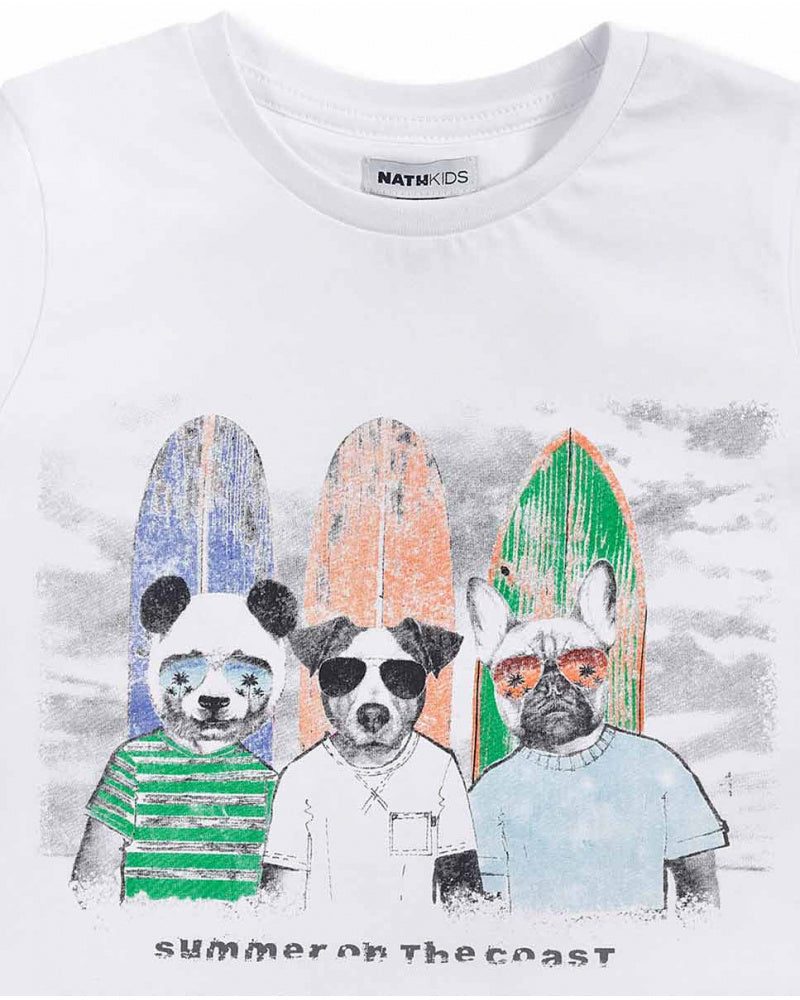 NATHKIDS NIÑO TSHIRT THE COAST BLANCO