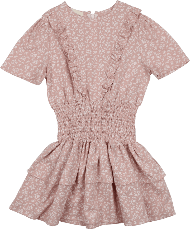 MANIERE NIÑA VESTIDO MANGA CORTA TEXTURED FLORAL MAUVE