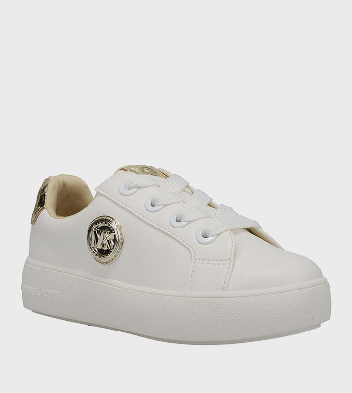 MICHAEL KORS NIÑA ZAPATILLA JORDANA AUDREY WHITE SYN/PALE GOLD