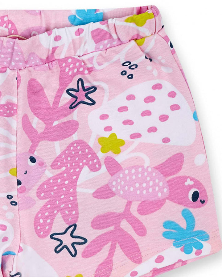 TUC TUC BEBE NIÑA CONJ. DE SHORT ROSA TURTLES