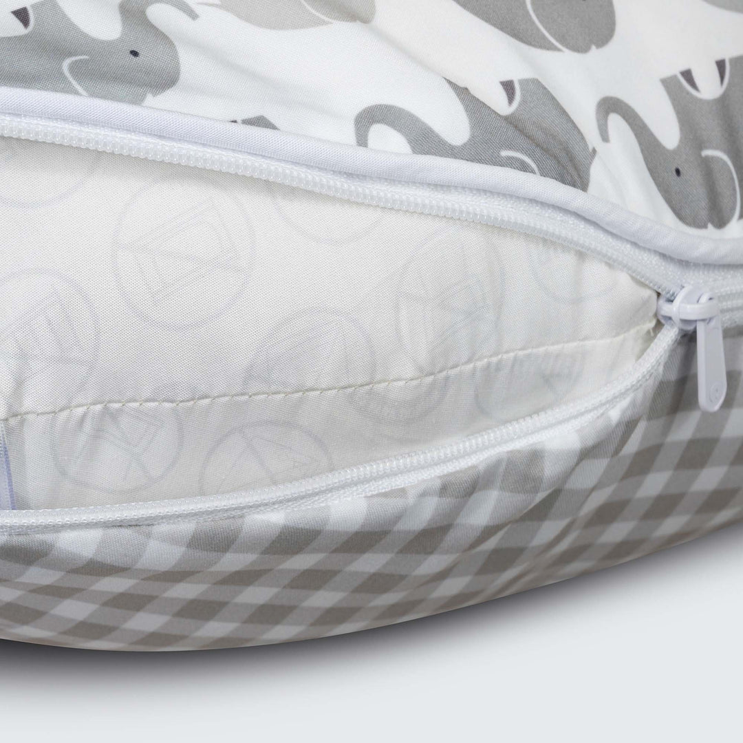 BOPPY FUNDA DE ALMOHADA DE AMAMANTAR GRAY ELEPHANTS PLAID