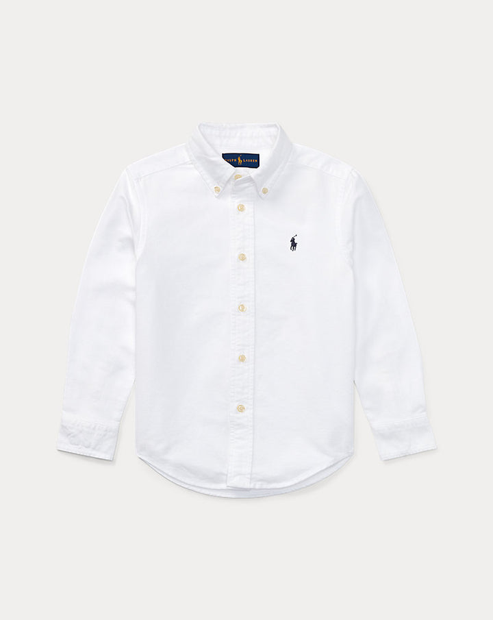 RALPH LAUREN NIÑO CAMISA SLIM FIT WHITE