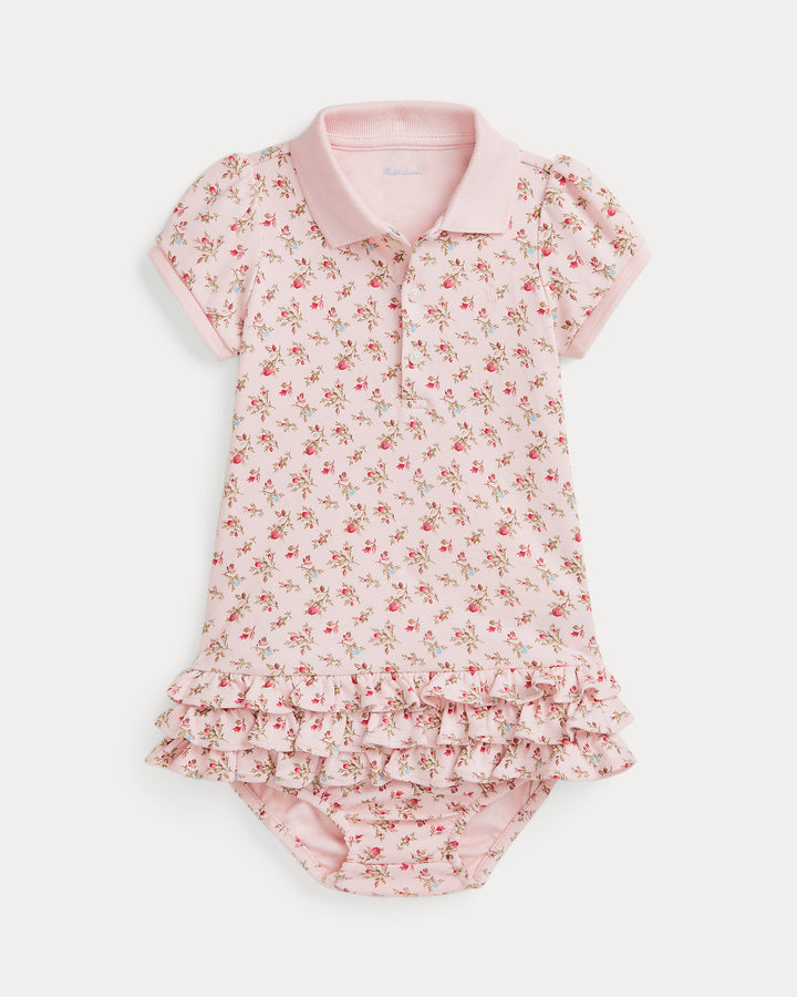 RALPH LAUREN BEBE NIÑA VESTIDO ISEULT ROSE PINK W/ TONAL PP