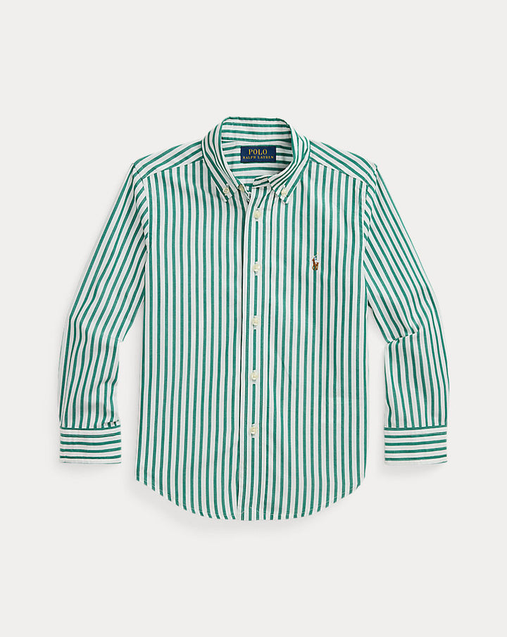 RALPH LAUREN NIÑO CAMISA 4701B3 GREEN/WHITE