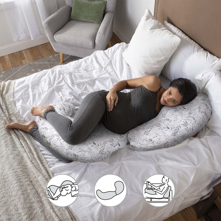 BOPPY ALMOHADA DE CUERPO COMPLETO GRAY SCATTERED LEAVES