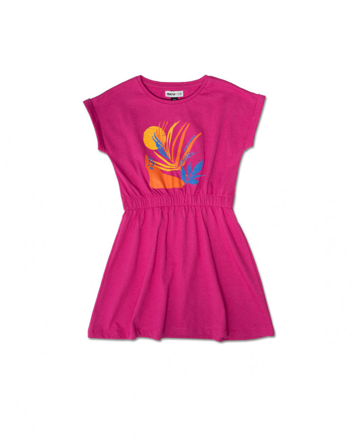 NATHKIDS NIÑA VESTIDO FULL BLOOM FUCSIA