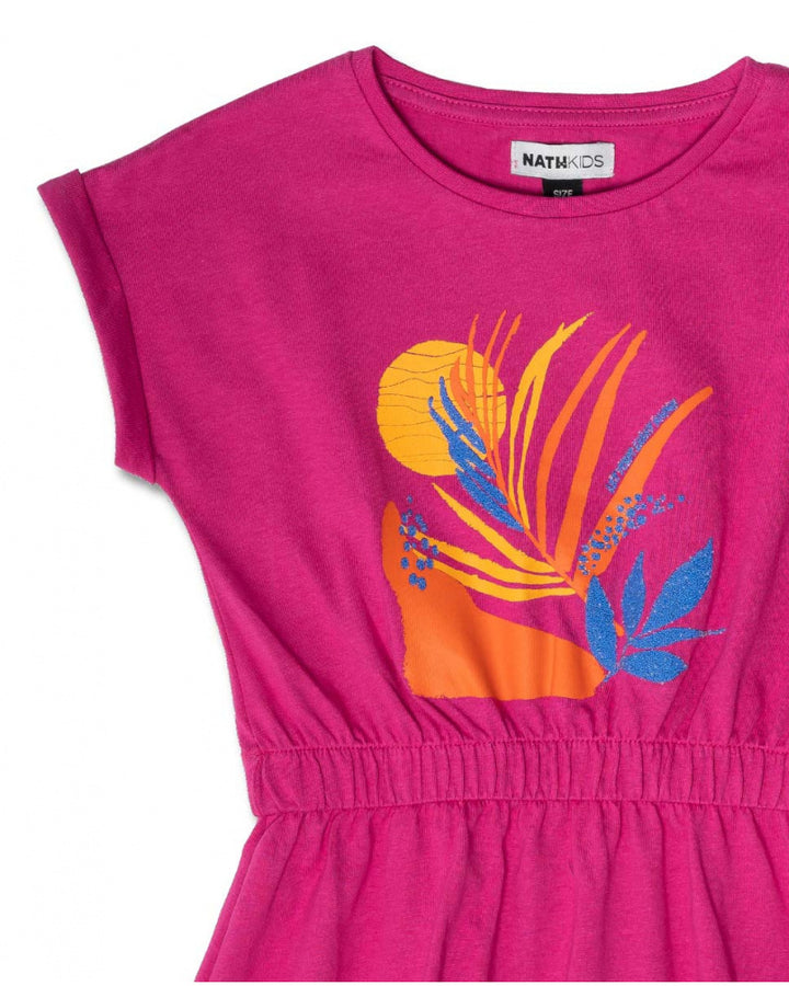 NATHKIDS NIÑA VESTIDO FULL BLOOM FUCSIA