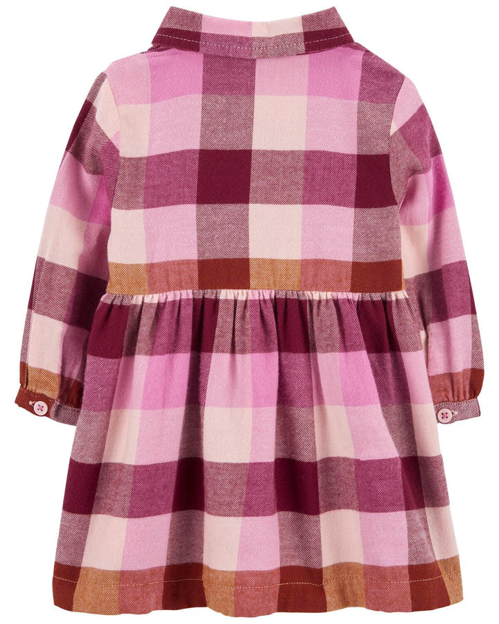 CARTERS BEBE NIÑA VESTIDO PINK FLANNEL